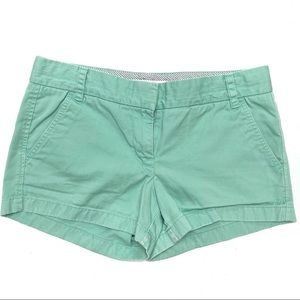 J. Crew Women's Chino Broken-In Shorts Size 0 Teal